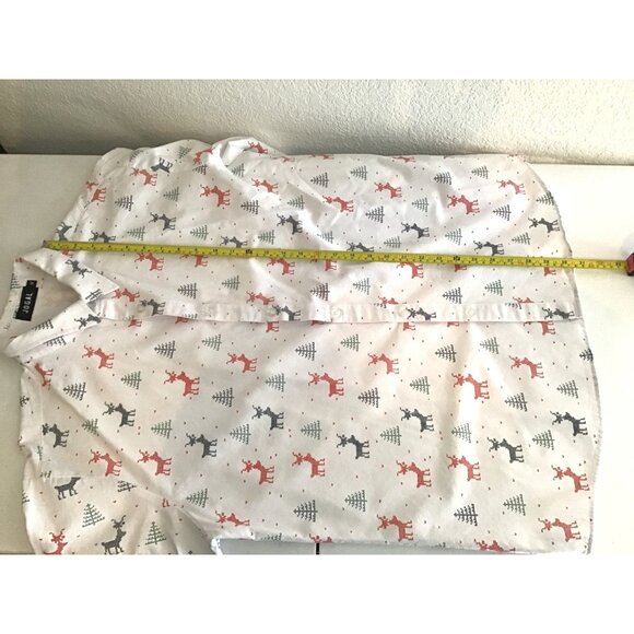 JOGAL -WHITE CHRISTMAS FIGURES LONG SLEEVE BUTTON DOWN COTTON SHIRT SIZE X-LARGE - Picture 6 of 7